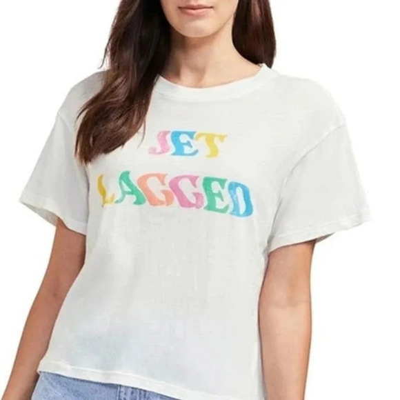 WILDFOX graphic tee jet lagged travel honeymoon bachelorette short sleeves - Picture 1 of 5